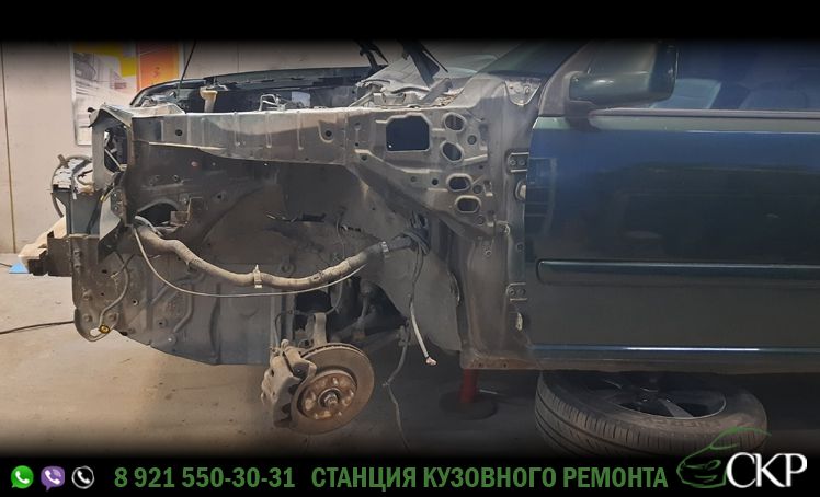 Замена лонжеронов Ниссан Х-Трейл (Nissan X-Trail) в СПб в автосервисе СКР.