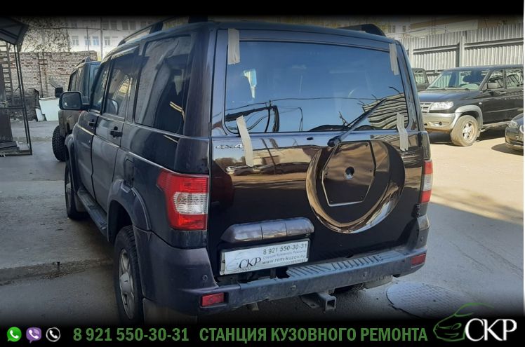 Замена двери багажника УАЗ Патриот в СПб в автосервисе СКР.